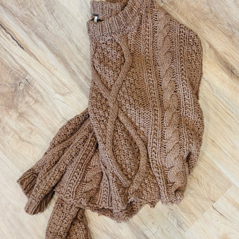 Free People Cable Knit Turtleneck Sweater